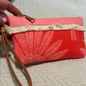 TOMMY BAHAMA PALMETTO FROND Spartina 449 Coral and Pink Wristlet ( NWOT)